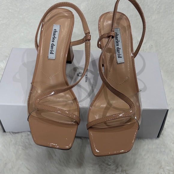 Charles David Nude Strappy Heels,size 9.5 - Picture 12 of 17